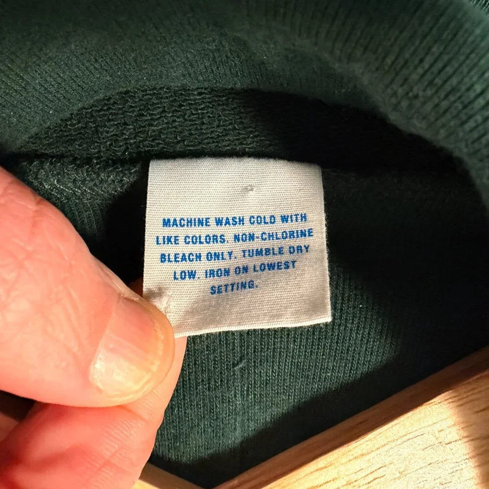 J. Crew French Terry Mockneck Sweatshirt Small - Green Relaxed Fit